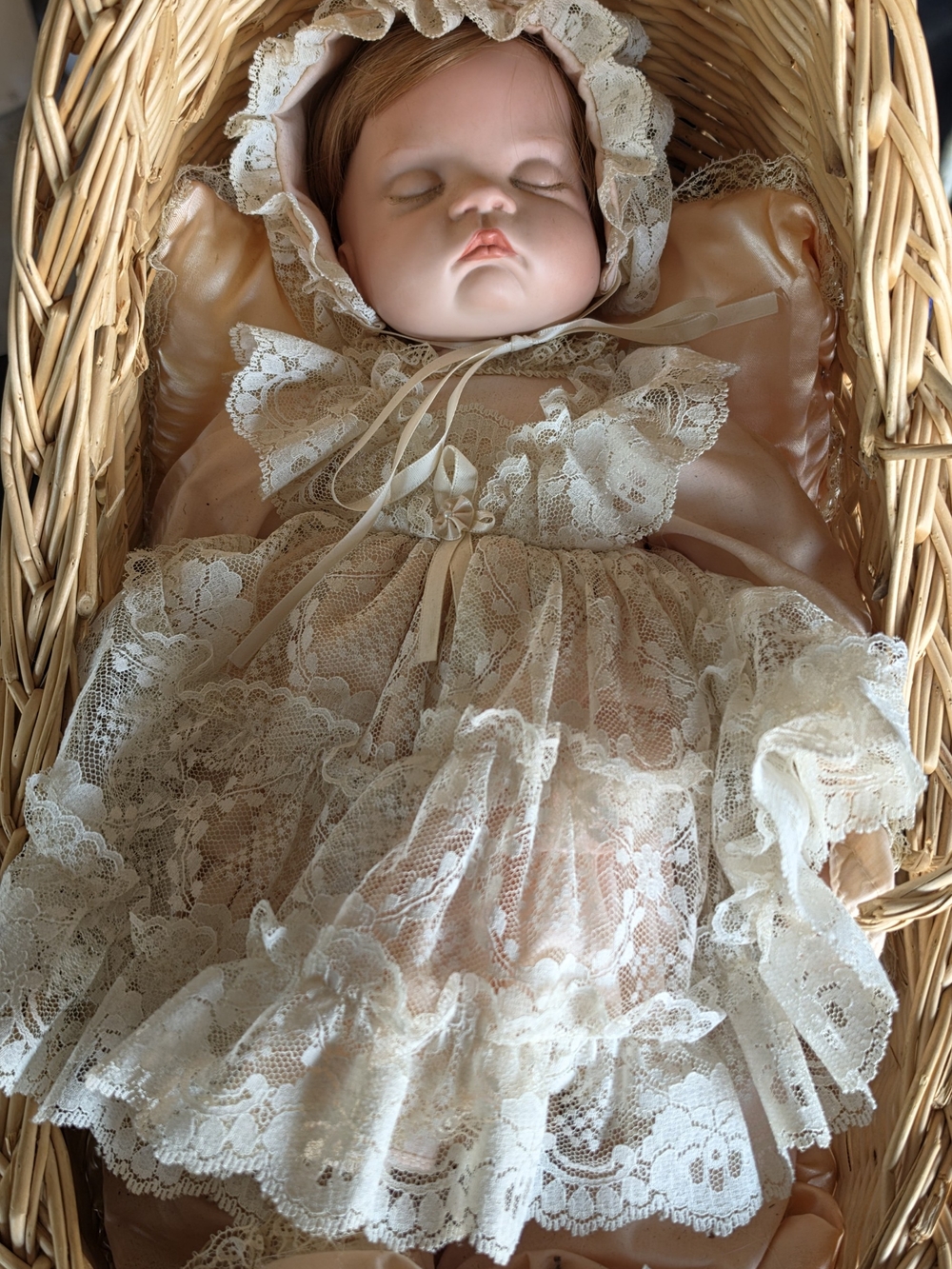 Vintage Boots Tyner "Sugar Britches" Porcelain Doll '87 Artist Signed W/Basket